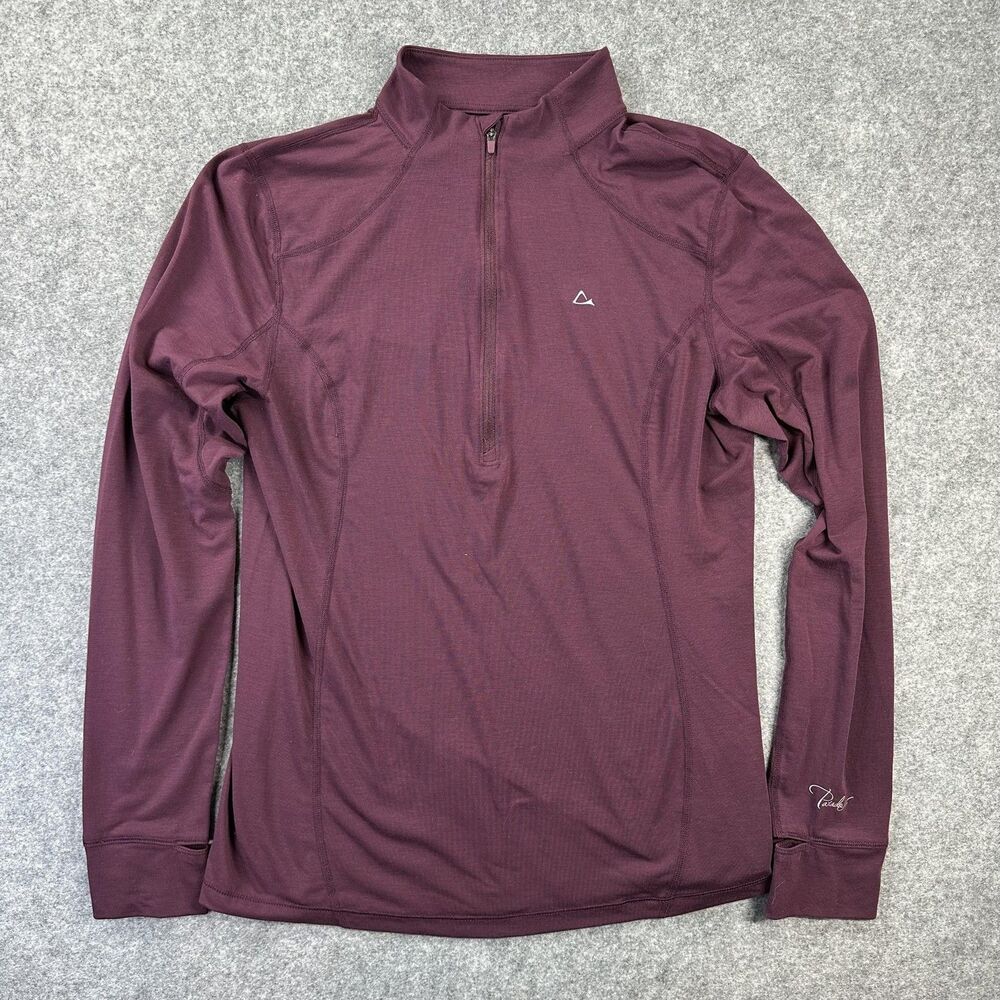 Paradox Pullover Womens Large Purple Quarter Zip Mock Neck Athletic Shirt